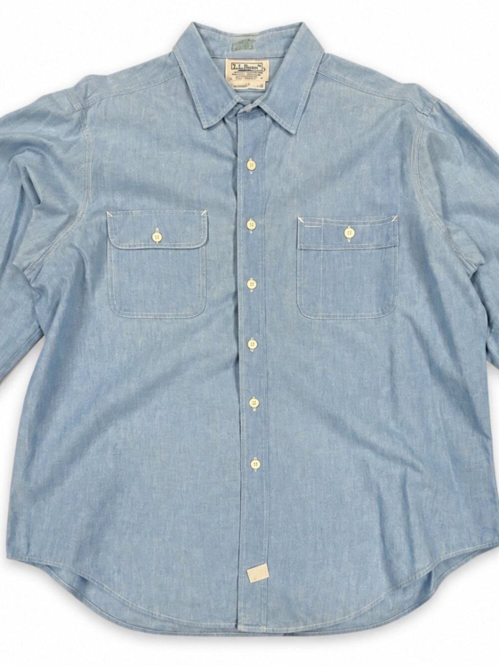 Polo Ralph Lauren Men's Blue Chambray Long Sleeve Work Shirt